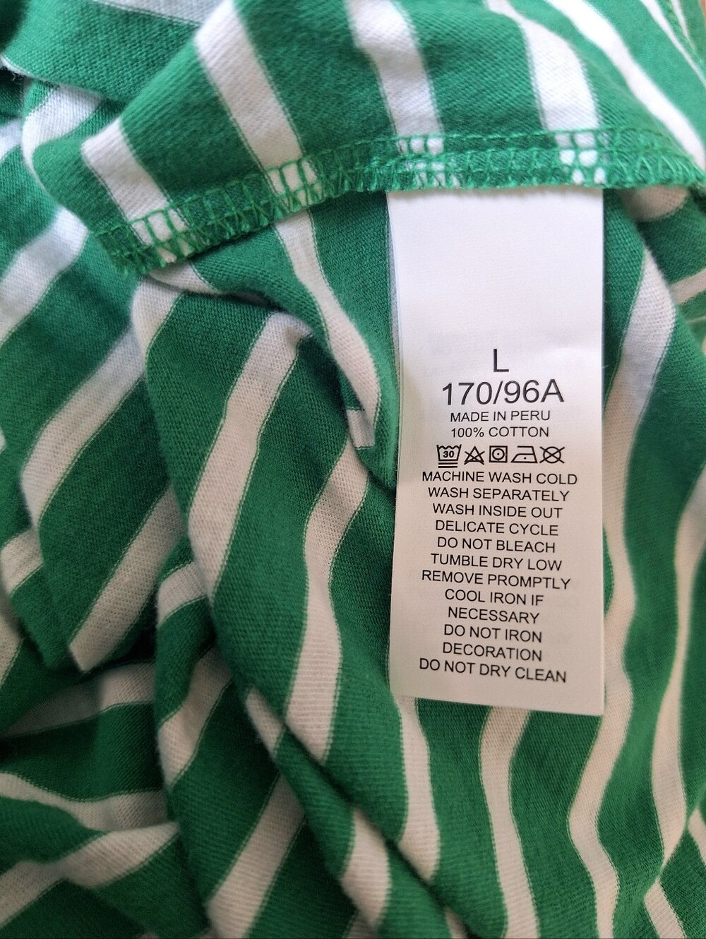 Kate Spade Green White Striped Raised Logo Short Sleeved Tee Size Large - Picture 8 of 8